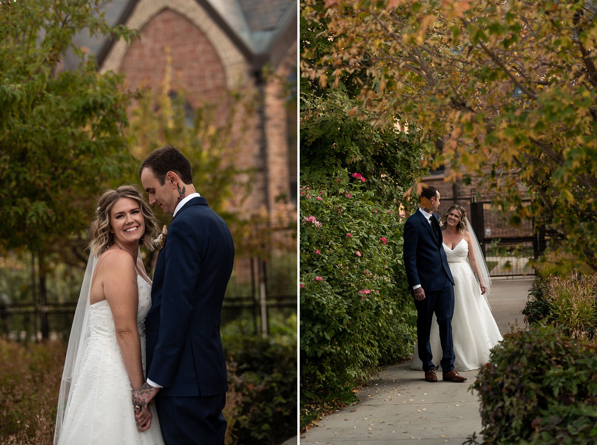 Bride and Groom Portraits Downtown Salt Lake City