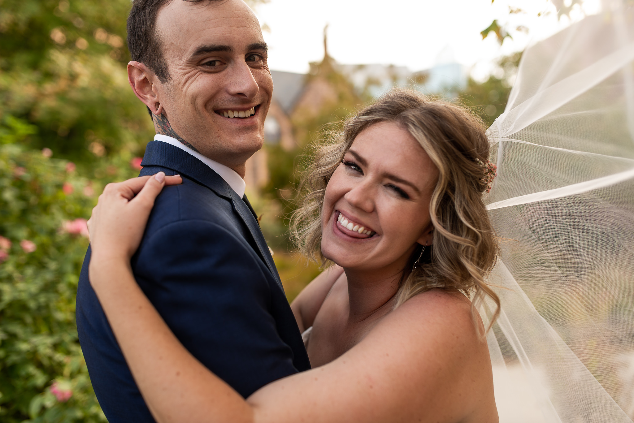 Bride and Groom Portraits Downtown Salt Lake City