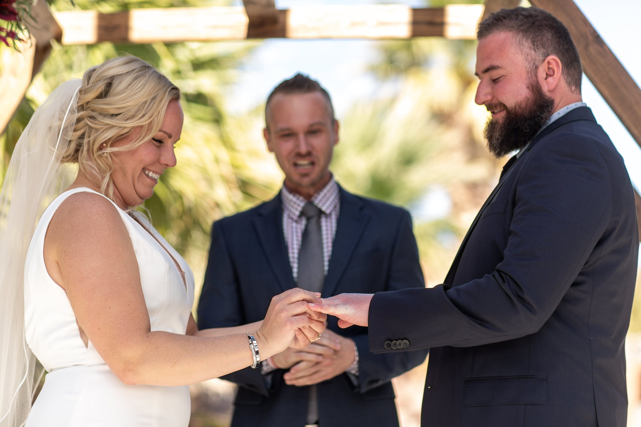 Bride and Groom Exchange Rings