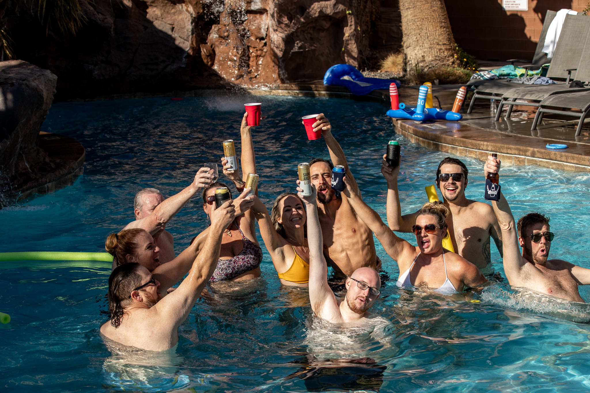 Wedding Guests In the Pool