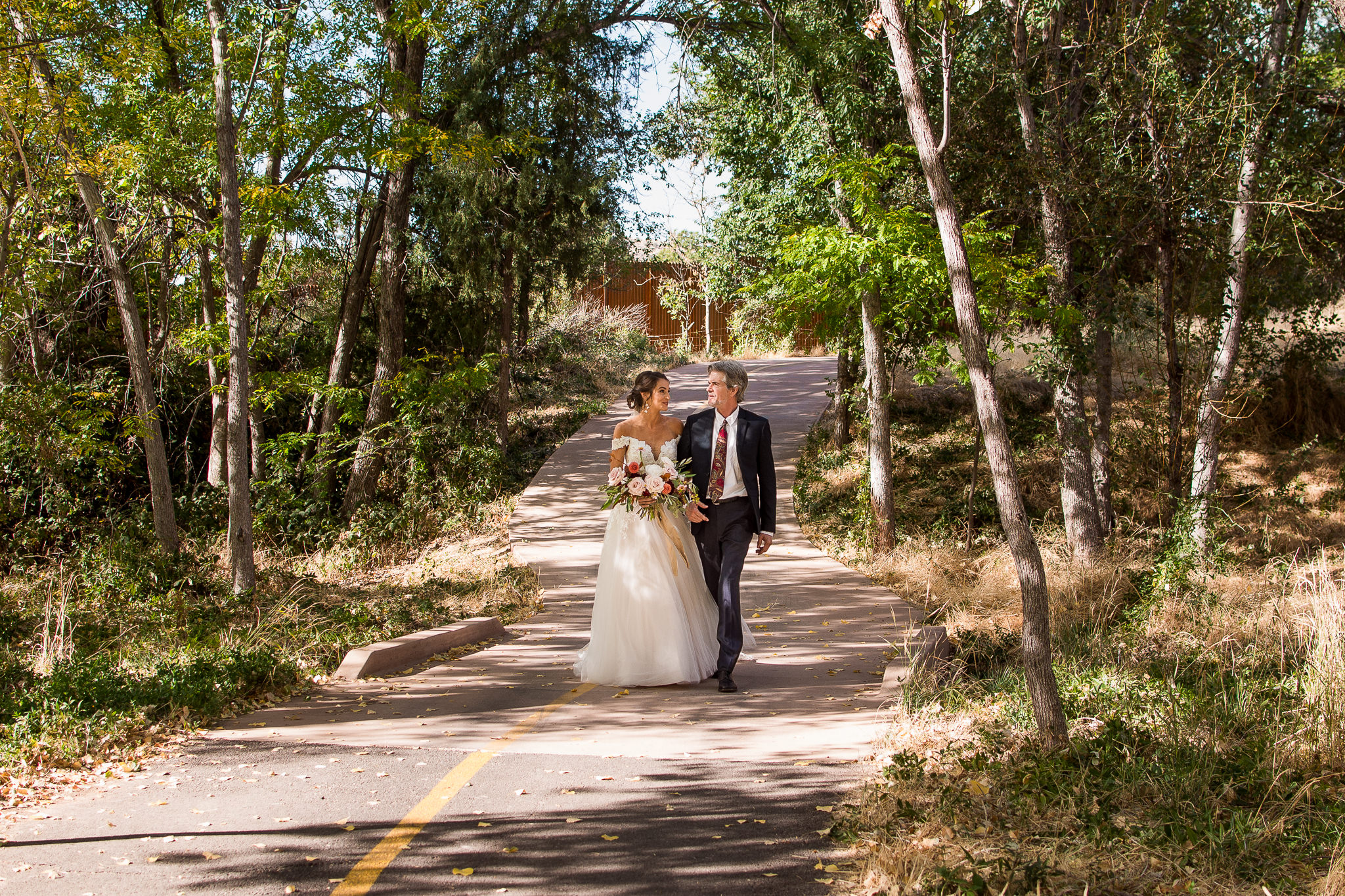 Bride and Dad Walking to Ceremony