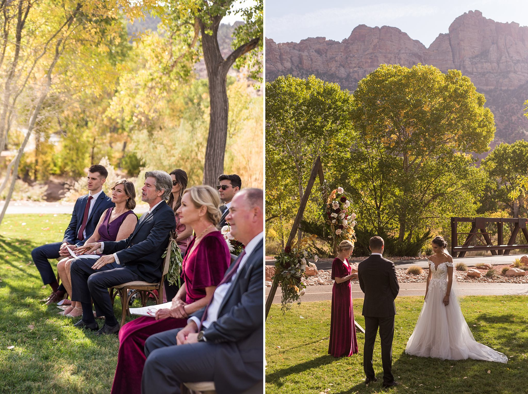 Wedding Ceremony at the Base of Zion National Park