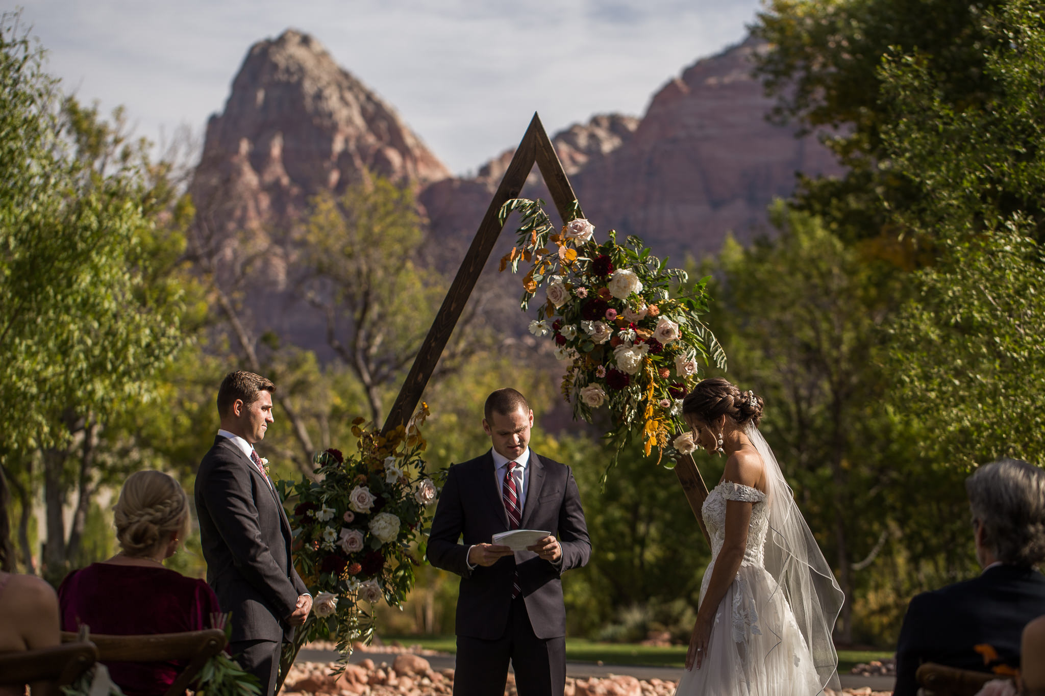 Wedding Ceremony at the Base of Zion National Park