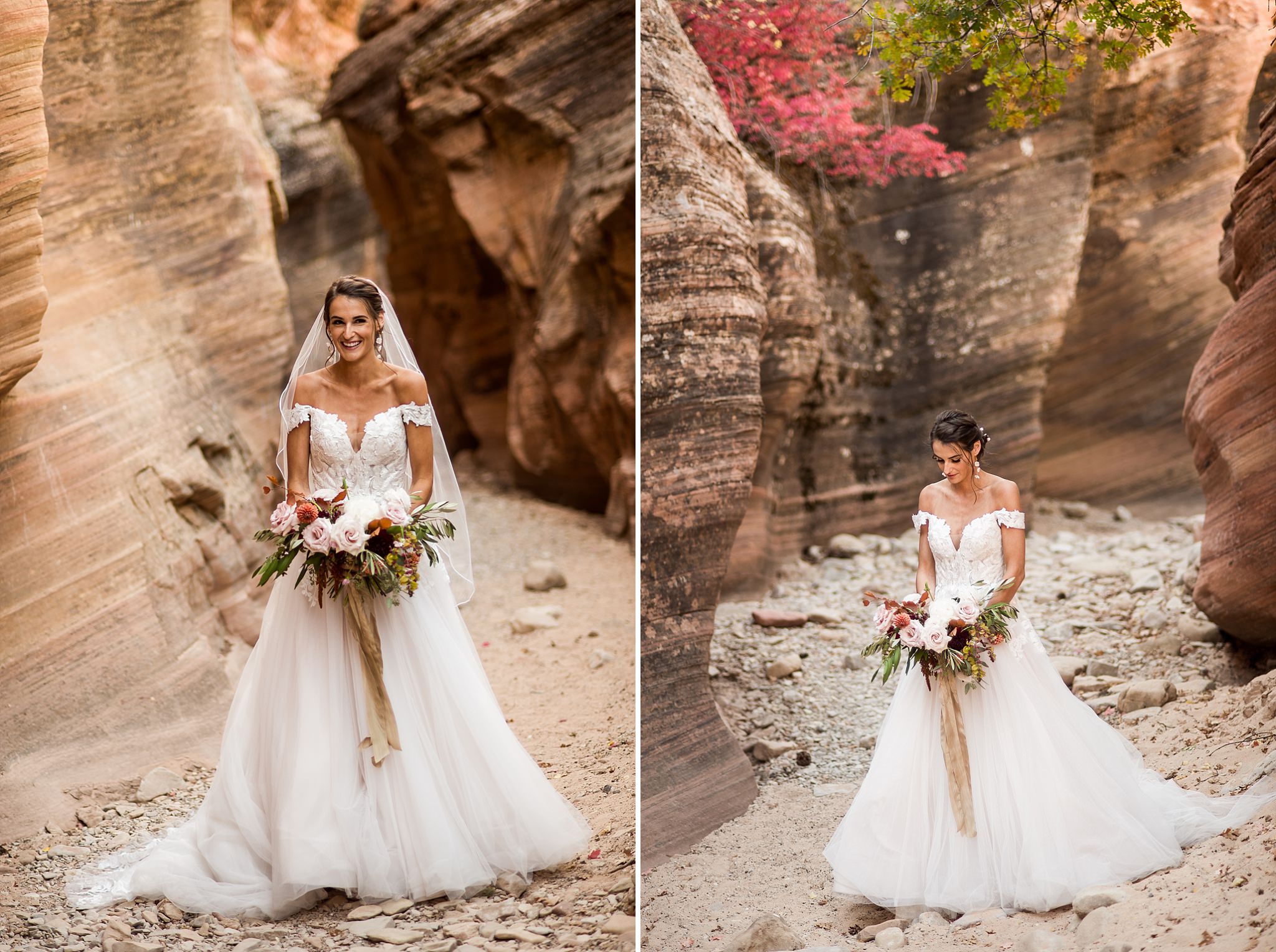 Slot Canyon Portraits of Bride