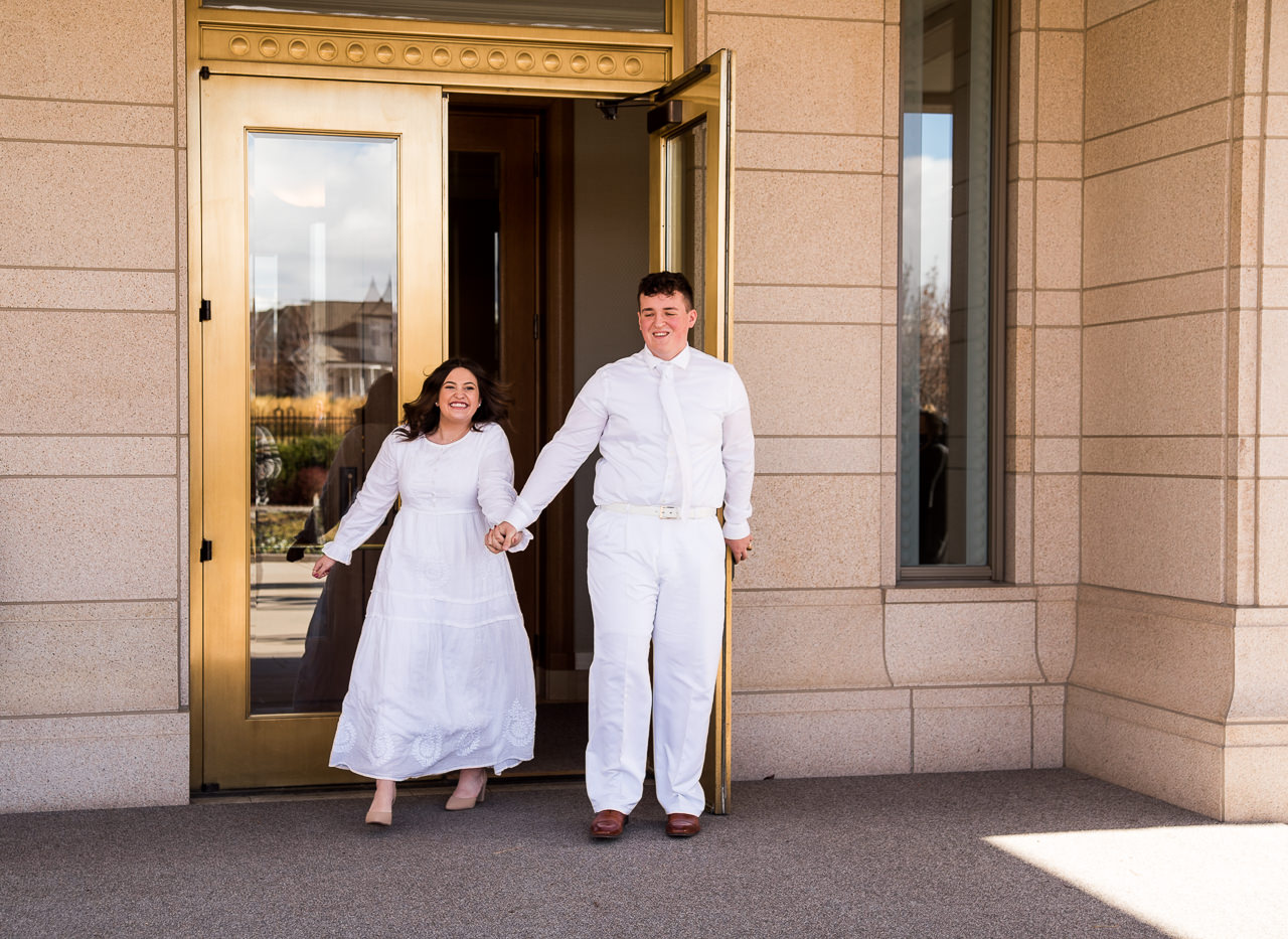 Bride and Groom Temple Exit