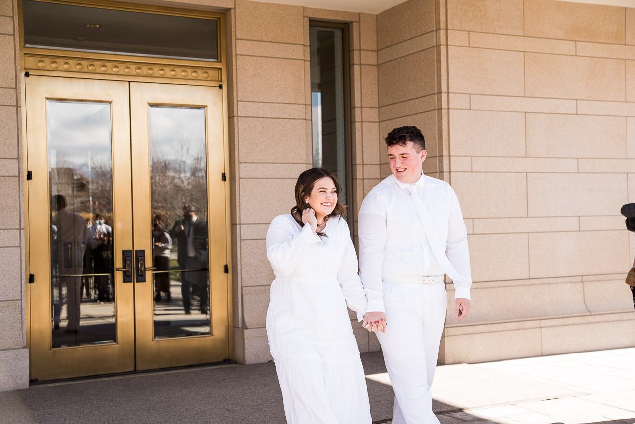 Bride and Groom Temple Exit