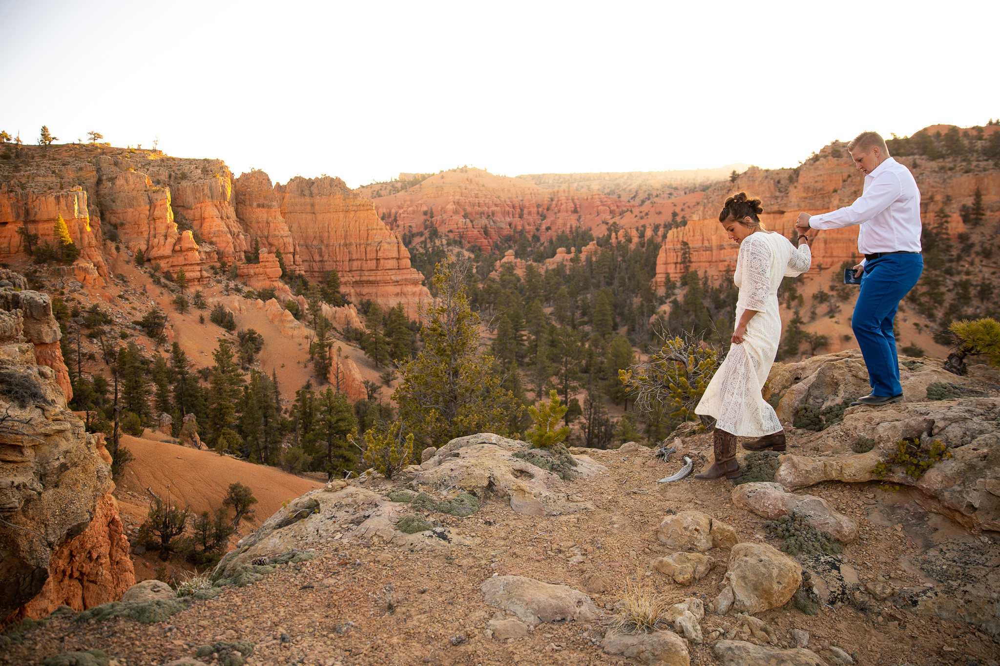 Brides Hiking for their Elopement