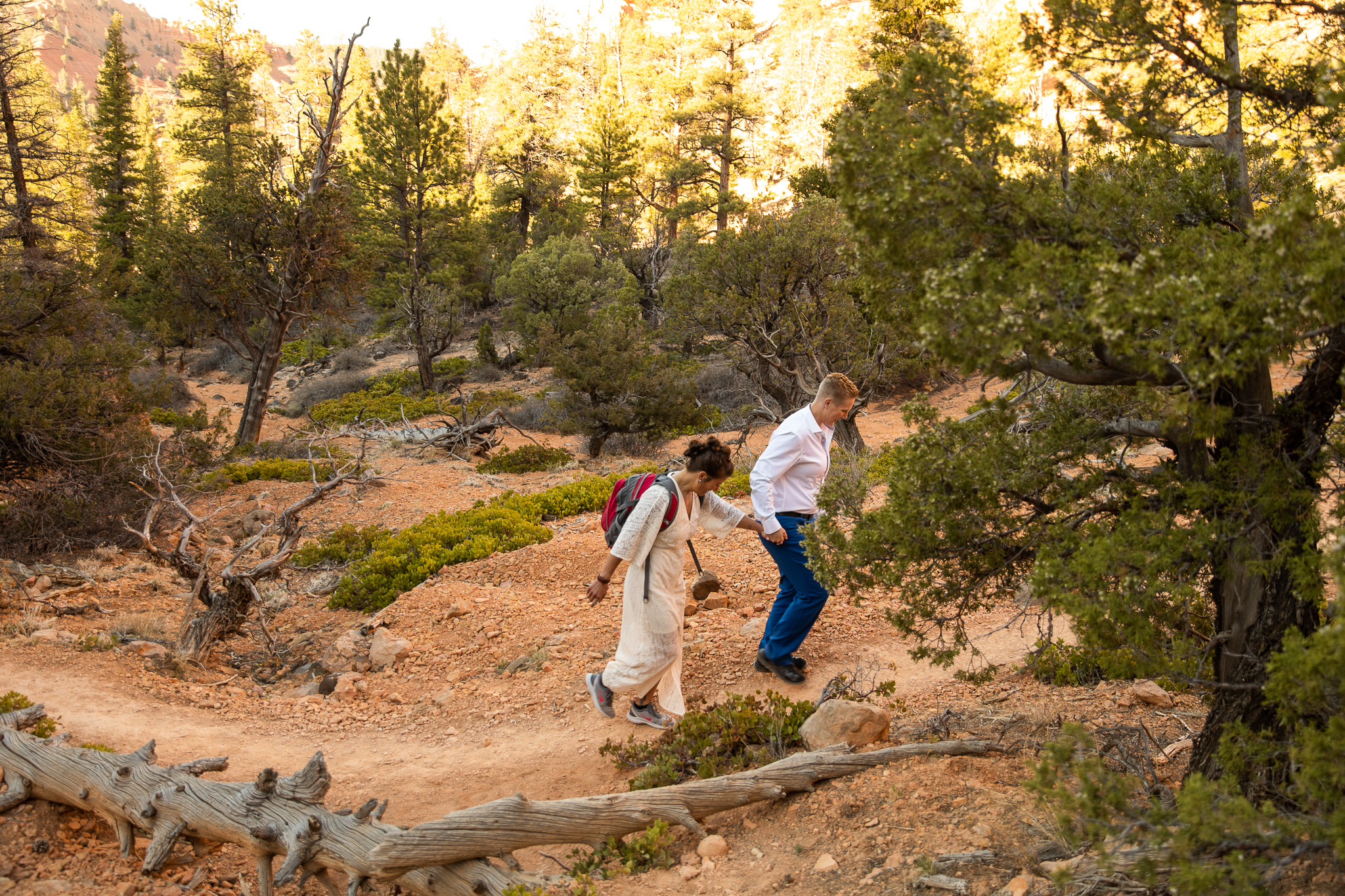 Brides hiking elopement