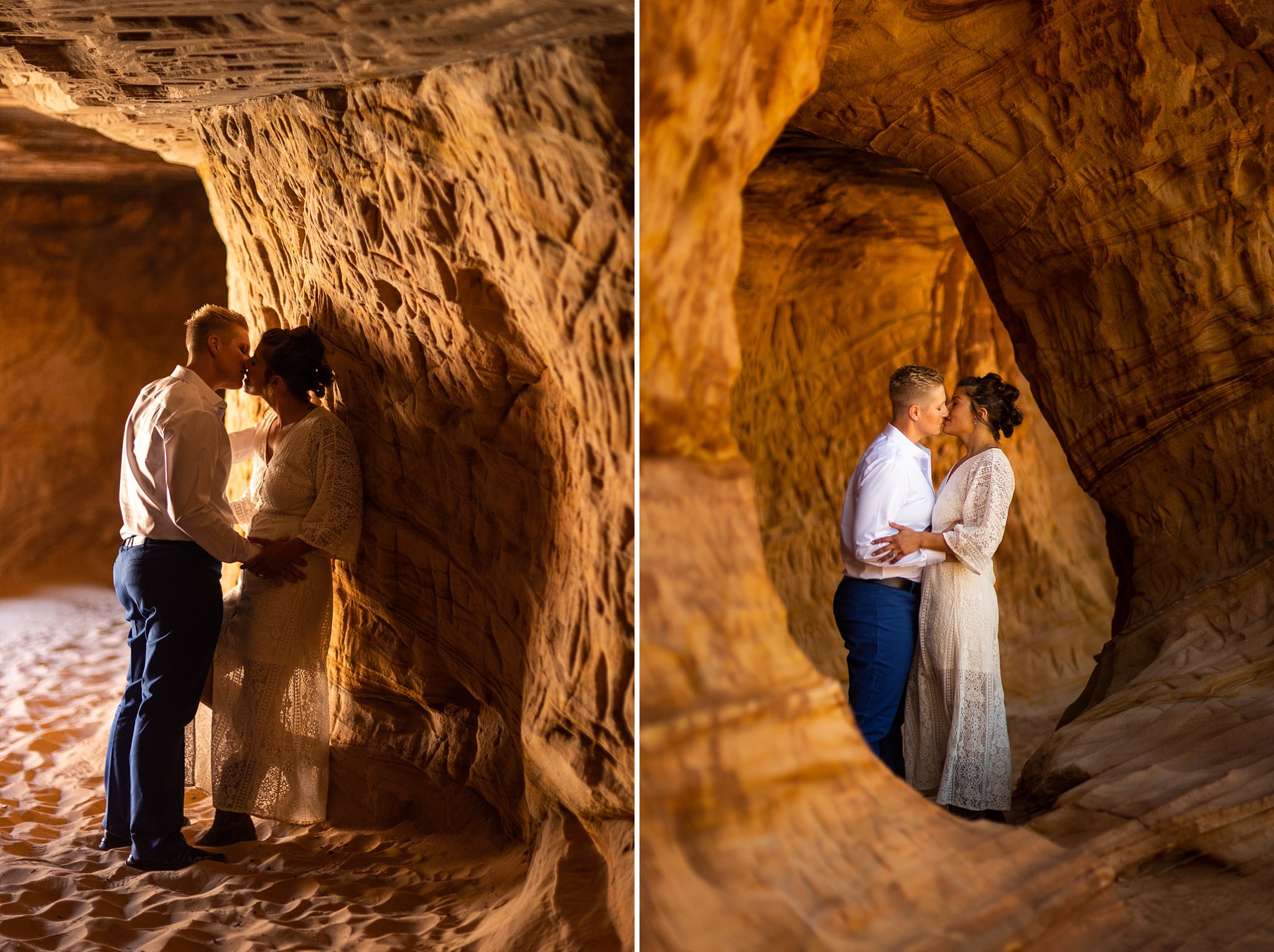 Bride Portraits In Moqui Cave