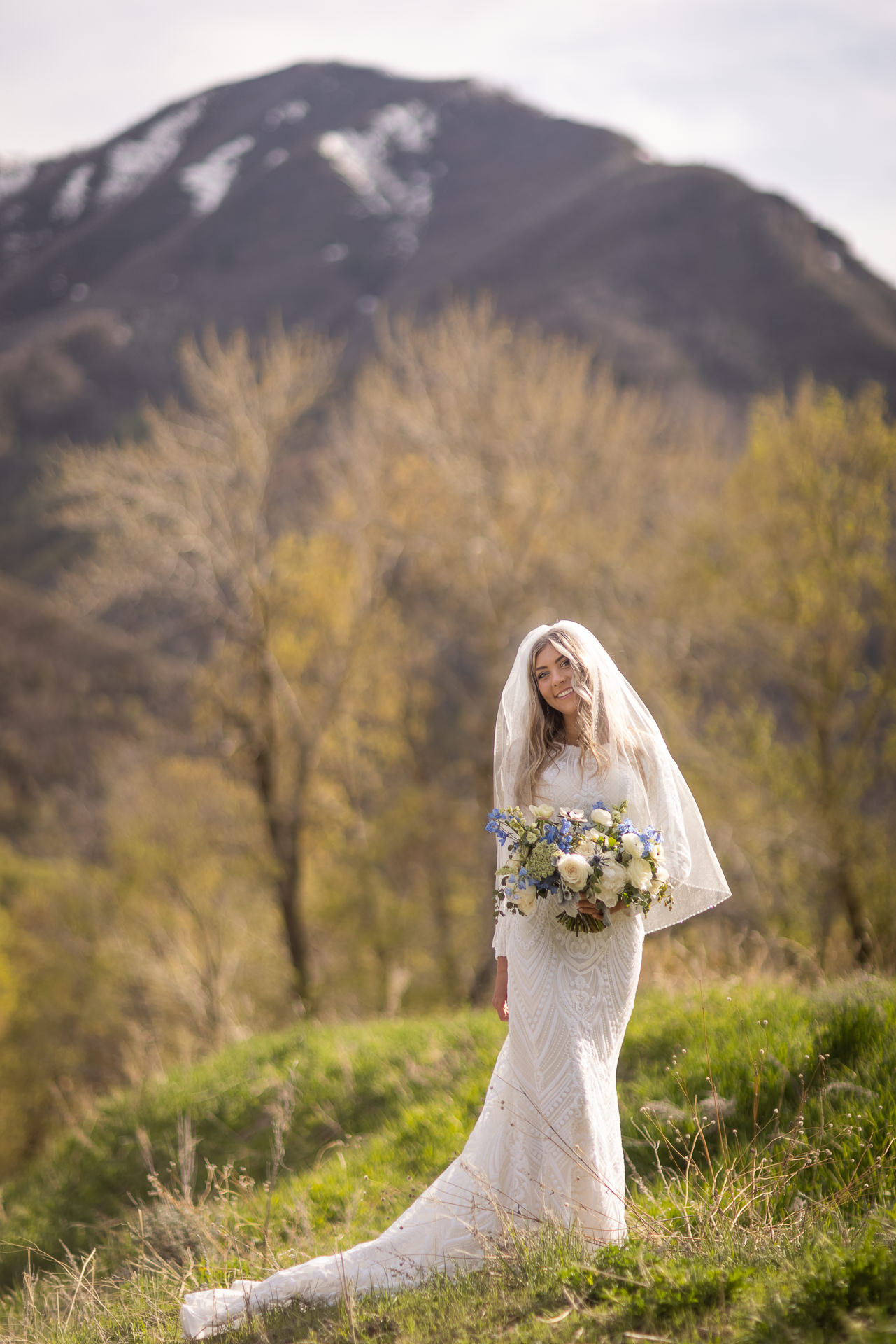 Bride and Groom Portraits in Springville Canyon