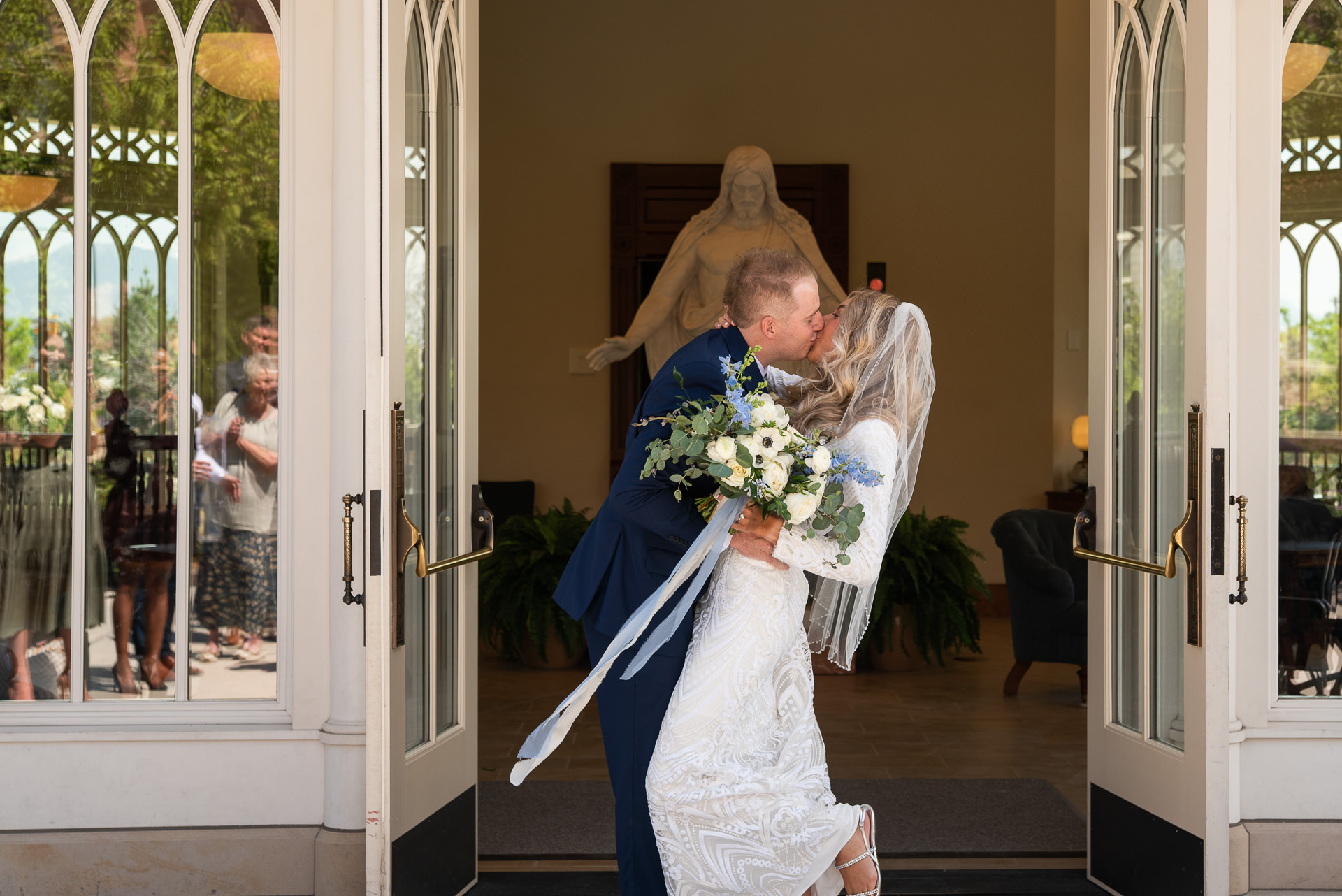 Bride and Groom Leave Provo Temple