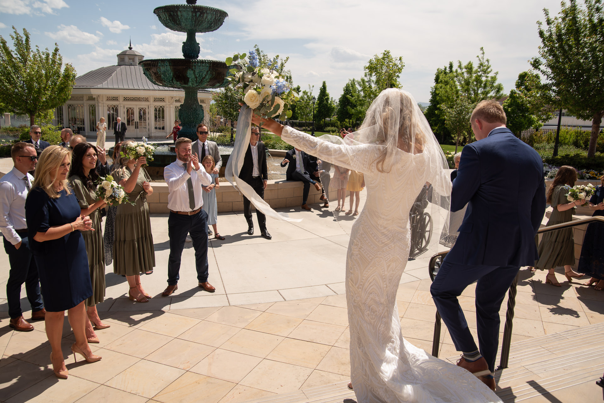 Bride and Groom Leave Provo Temple