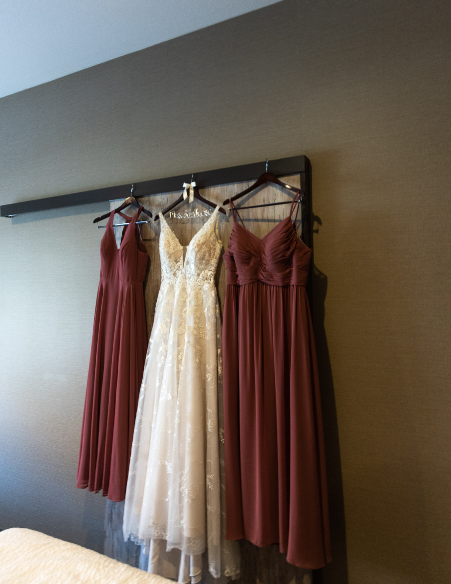 Bride Gets Ready in Hotel Room Before Wedding